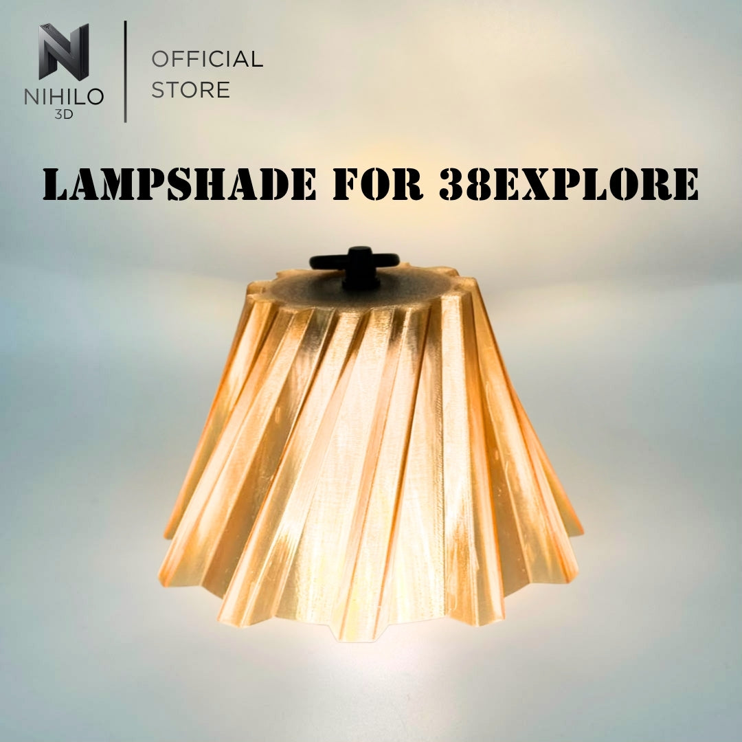 Minimalist Pleated Lampshade for 38explore LED Light