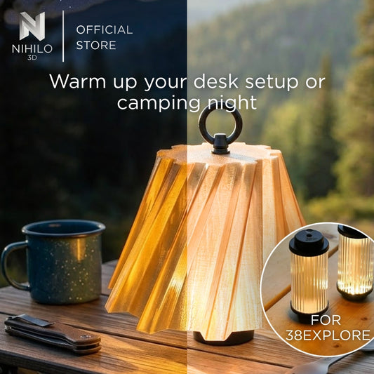 Minimalist Pleated Lampshade for 38explore LED Light