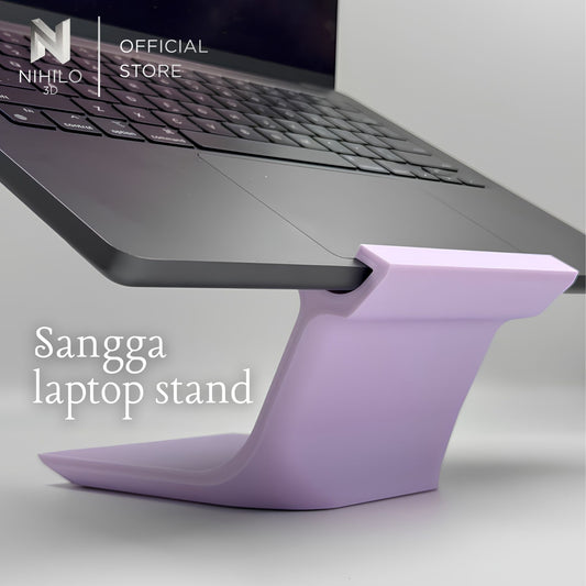 Minimalist Single-Piece Ergonomic Sangga Laptop Riser Stand | Sleek Elevated Desktop Dock