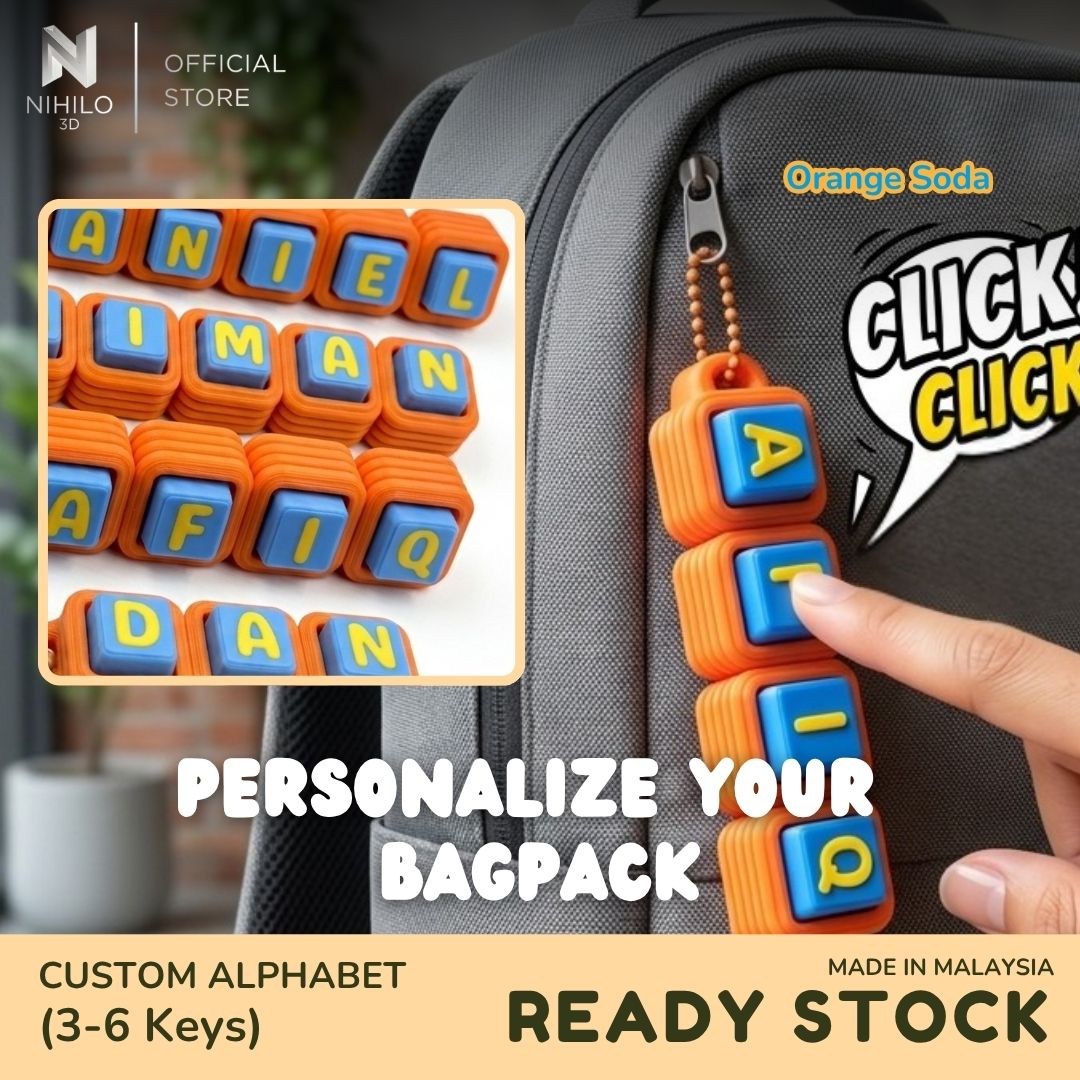[CUSTOM NAME] Mechanical Keyboard Fidget Clicker Keychain (3-6 Letters) Ready Stock