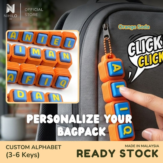 [CUSTOM NAME] Mechanical Keyboard Fidget Clicker Keychain (3-6 Letters) Ready Stock