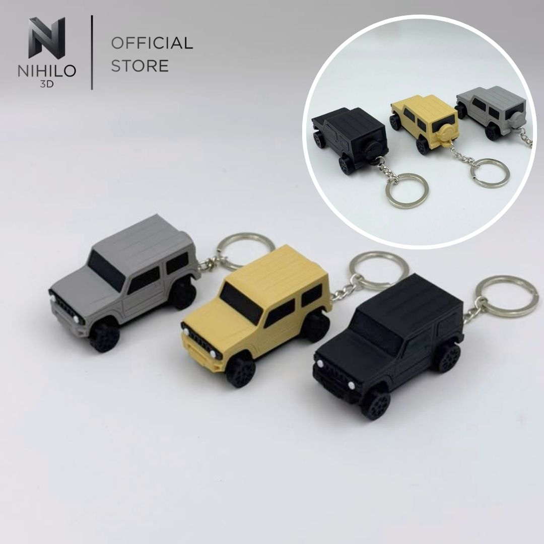 Suzuki Jimny Clicker Keychain | Fidget Stress Relief | Desert / medium  gray / Black pearl