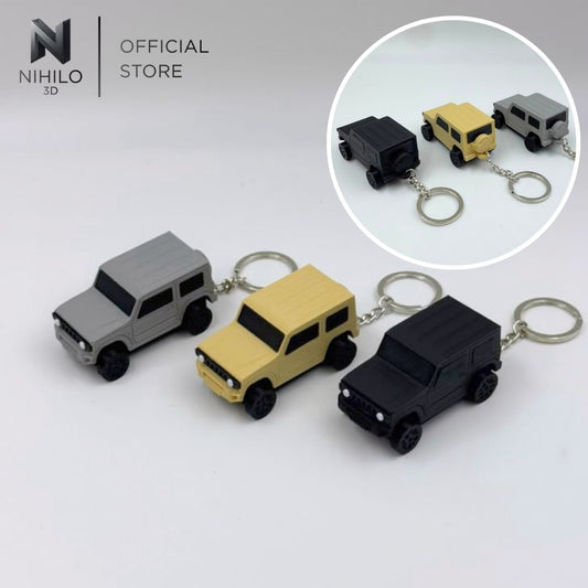 Suzuki Jimny Clicker Keychain | Fidget Stress Relief | Desert / medium  gray / Black pearl