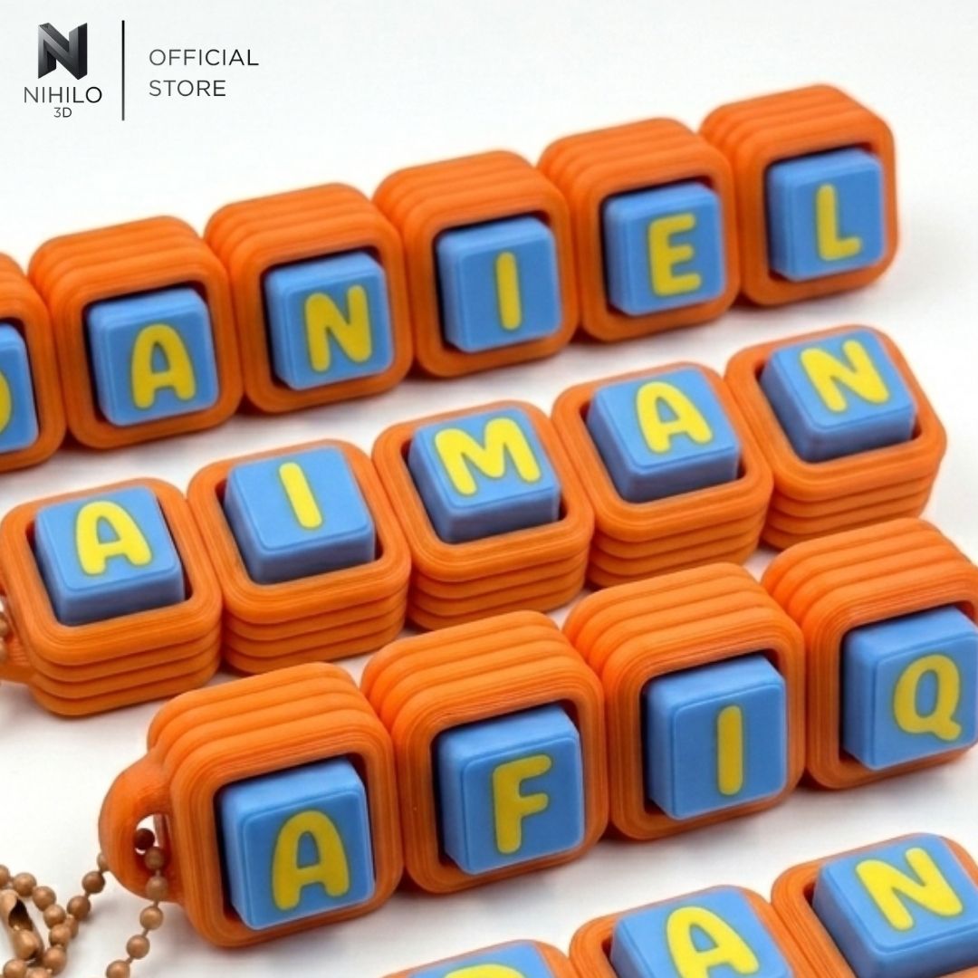 [CUSTOM NAME] Mechanical Keyboard Fidget Clicker Keychain (3-6 Letters) Ready Stock
