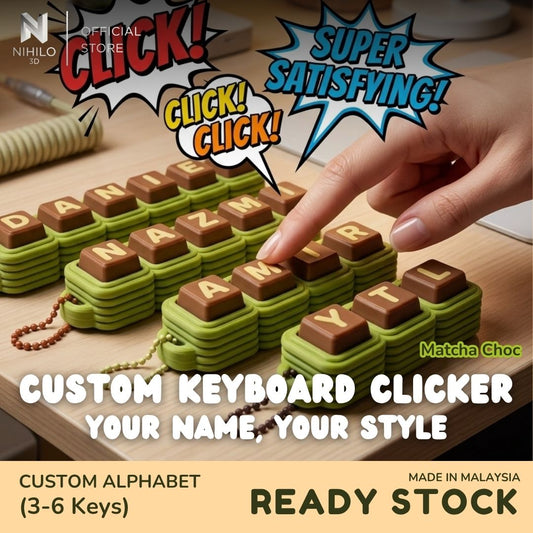 [CUSTOM NAME] Mechanical Keyboard Fidget Clicker Keychain (3-6 Letters) Ready Stock