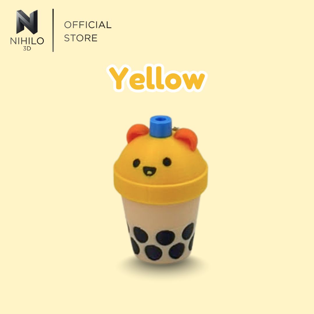 Boba Cup Bear Fidget Clicker Keychain