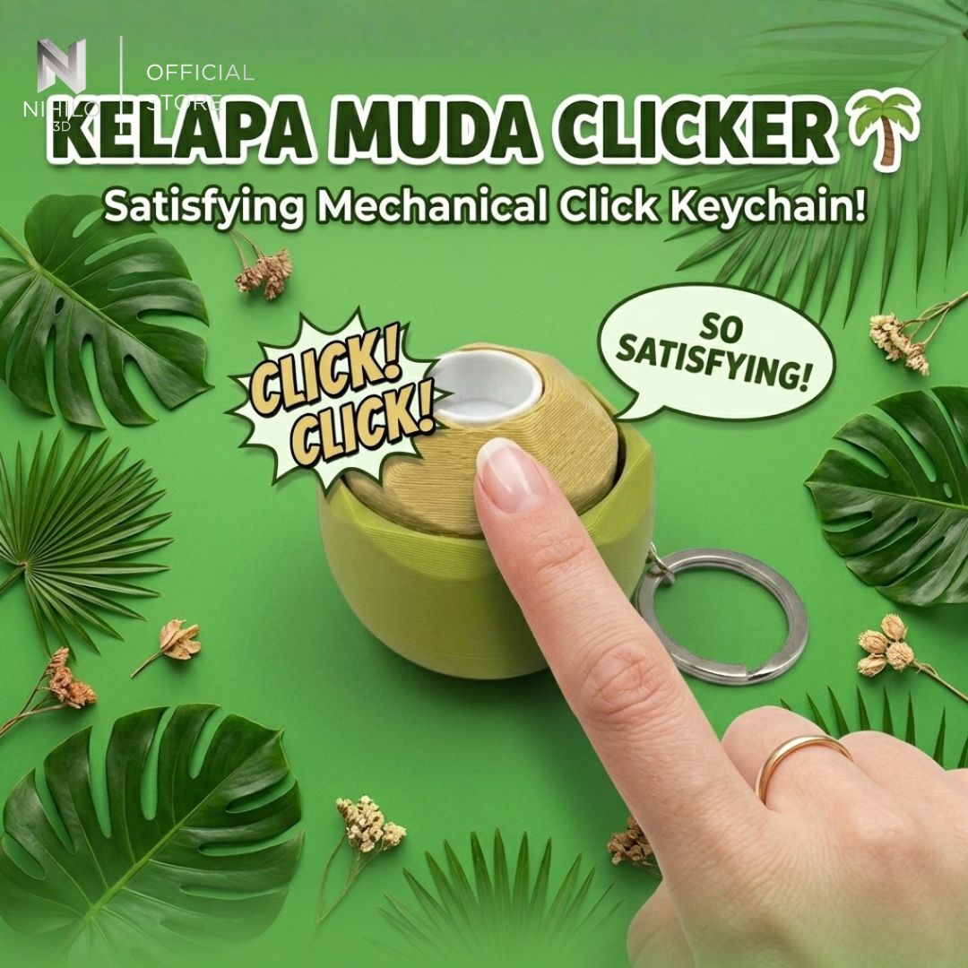 authentic Malaysian coconut charm Coconut Fidget Clicker Keychain (Kelapa Muda & Kelapa Tua)