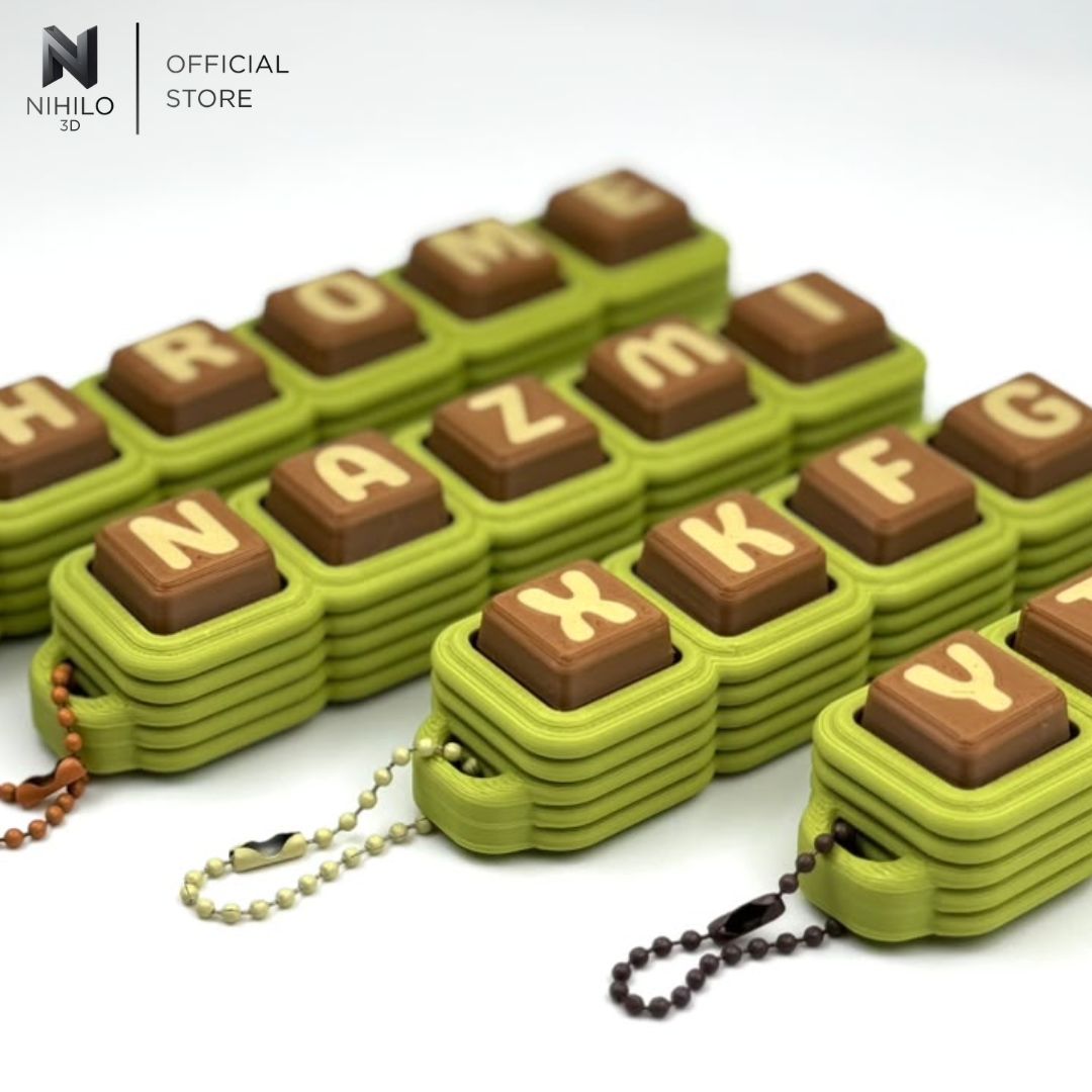 [CUSTOM NAME] Mechanical Keyboard Fidget Clicker Keychain (3-6 Letters) Ready Stock
