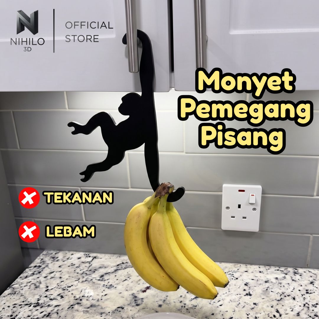 Monyet Pemegang Pisang Monkey Banana Hanger - Creative Kitchen Cabinet Hook & Fruit Holder
