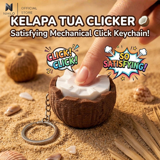 authentic Malaysian coconut charm Coconut Fidget Clicker Keychain (Kelapa Muda & Kelapa Tua)